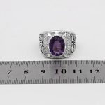 انگشتر آمیتیست نقره مردانه دست ساز طرح رادوین - Image 4