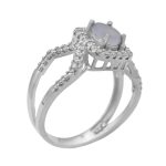 انگشتر عقیق کبود یمنی نقره زنانه طرح سمانه