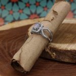 انگشتر عقیق کبود یمنی نقره زنانه طرح سمانه - Image 3