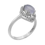 انگشتر عقیق کبود یمنی نقره زنانه طرح پروانه