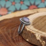 انگشتر عقیق کبود یمنی نقره زنانه طرح پروانه - Image 3