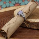 انگشتر عقیق کبود یمنی نقره زنانه طرح مروارید - Image 3