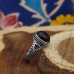 انگشتر عقیق سرخ نقره مردانه طرح نوبخت - Image 2