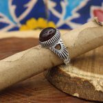 انگشتر عقیق سرخ نقره مردانه طرح نوبخت - Image 3