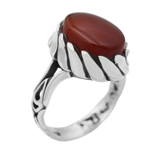 4-1-1885red-agate-hormoz-man-ring (1) انگشتر عقیق یمنی سرخ مردانه نقره صفوی