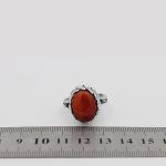 انگشتر عقیق سرخ یمنی نقره مردانه طرح هرمز - Image 5