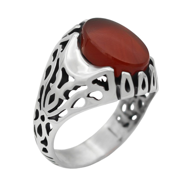 4-1-1887red-agate-sam-man-ring (1) انگشتر عقیق یمنی سرخ مردانه نقره