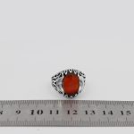 انگشتر عقیق سرخ یمنی نقره مردانه طرح سام - Image 5