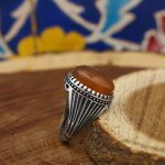 انگشتر عقیق سرخ یمنی نقره مردانه طرح اسفند - Image 3