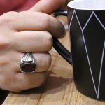 انگشتر عقیق سرخ نقره مردانه طرح شاهان - Image 4