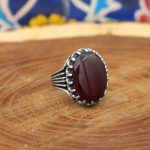 انگشتر عقیق سرخ نقره مردانه طرح سپهراد - Image 2