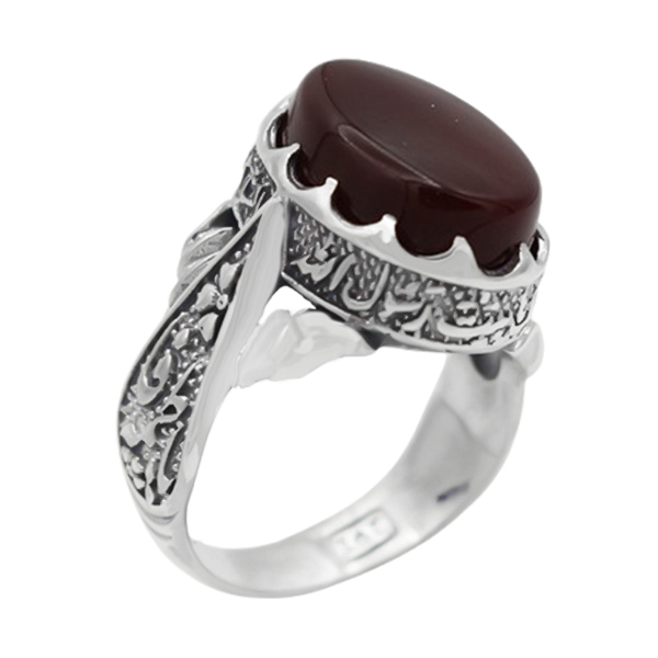4-1-1893red-agate-bazeeh-man-ring (1) انگشتر عقیق سرخ مردانه نقره ساده