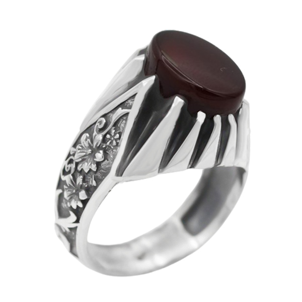 4-1-1894 red-agate-soleiman-man-ring(1) انگشتر عقیق سرخ مردانه نقره خاص