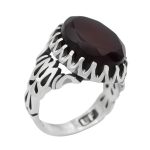 انگشتر عقیق سرخ نقره مردانه طرح حاکم