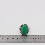 انگشتر عقیق سبز نقره مردانه طرح بنیامین - Image 5