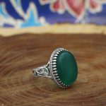 انگشتر عقیق سبز نقره مردانه طرح بنیامین - Image 2