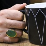 انگشتر عقیق سبز نقره مردانه طرح سلمان - Image 5