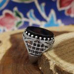 انگشتر عقیق مشکی نقره مردانه طرح یوحنا - Image 2