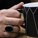 انگشتر عقیق مشکی نقره مردانه طرح یوحنا - Image 4