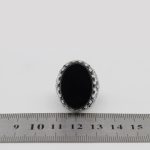 انگشتر عقیق مشکی نقره مردانه طرح یوحنا - Image 5