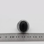 انگشتر عقیق مشکی نقره مردانه طرح حبیب - Image 5