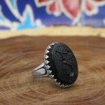 انگشتر عقیق سرخ نقره مردانه طرح نیما + حکاکی یا حسین (ع) - Image 2