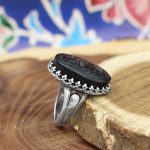 انگشتر عقیق سرخ نقره مردانه طرح نیما + حکاکی یا حسین (ع) - Image 3