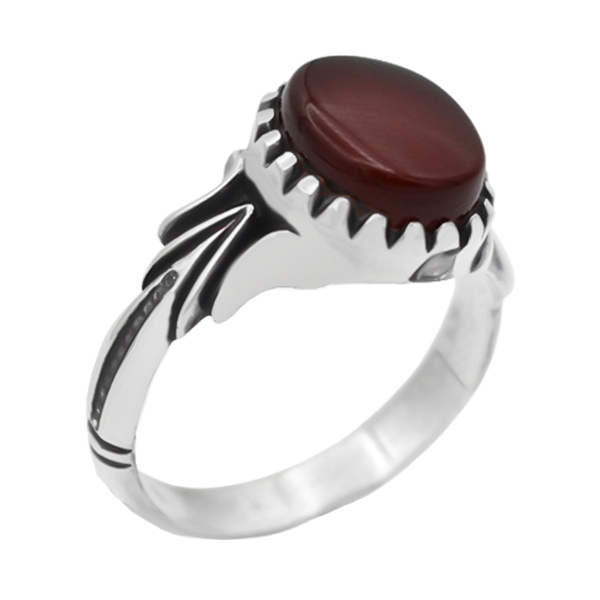 4-1-1908 red-agate-ata-man-ring(1) انگشتر عقیق سرخ مردانه نقره ساده