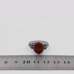 انگشتر عقیق سرخ نقره مردانه طرح عطا - Image 5