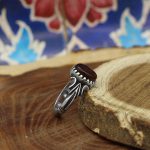 انگشتر عقیق سرخ نقره مردانه طرح عطا - Image 2