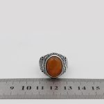 انگشتر عقیق سرخ یمنی نقره مردانه طرح رئوف - Image 4