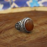 انگشتر عقیق سرخ یمنی نقره مردانه طرح رئوف - Image 3