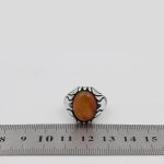 انگشتر عقیق سرخ یمنی نقره مردانه طرح دامون - Image 5