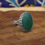 انگشتر عقیق سبز نقره مردانه طرح صاحب - Image 2