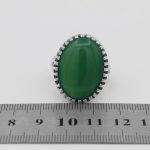 انگشتر عقیق سبز نقره مردانه طرح صاحب - Image 4