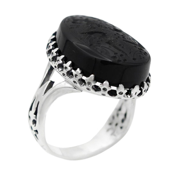 4-1-1925 black-agate-jalal-ring(1) انگشتر عقیق سیاه (مشکی) زیبا
