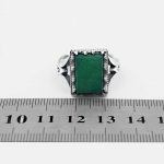 انگشتر عقیق سبز نقره مردانه طرح نوید + حکاکی حسبی الله - Image 5