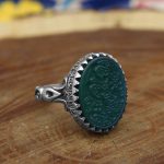 انگشتر عقیق سبز نقره مردانه طرح سبطین + یا حسن مجتبی (ع) - Image 2