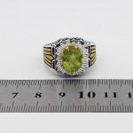 انگشتر زبرجد الماس تراش نقره مردانه طرح کیاشا - Image 4