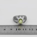 انگشتر زبرجد الماس تراش نقره مردانه دست ساز طرح قلم زنی مهراد - Image 5