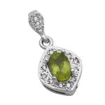 گردنبند زبرجد الماس تراش نقره زنانه طرح نلین