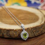 گردنبند زبرجد الماس تراش نقره زنانه طرح نلین - Image 3