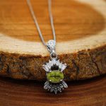 گردنبند زبرجد الماس تراش نقره زنانه طرح یلدا - Image 3