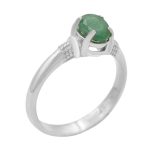 انگشتر زمرد الماس تراش نقره زنانه طرح ستایش