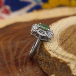 انگشتر زمرد الماس تراش نقره زنانه طرح سپیده - Image 3