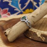 انگشتر زمرد الماس تراش نقره زنانه طرح شهین - Image 3