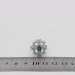 انگشتر زمرد الماس تراش نقره زنانه طرح آوا - Image 4