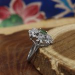 انگشتر زمرد الماس تراش نقره زنانه طرح آوا - Image 3