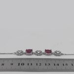 دستبند یاقوت سرخ الماس تراش نقره زنانه طرح ژاله - Image 4