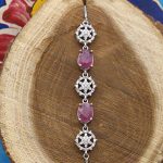 دستبند یاقوت سرخ الماس تراش نقره زنانه طرح فتانه - Image 2